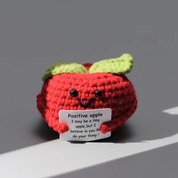 3/$35 NEW Emotional Support Apple, Crochet Apple Plush - Picture 2 of 5